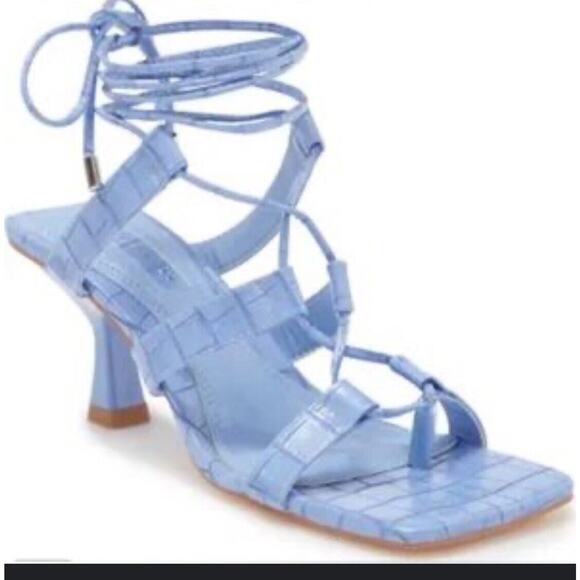 Topshop ASOS Gladiator Sandals Size 6 With Kitten Heel - Picture 2 of 4